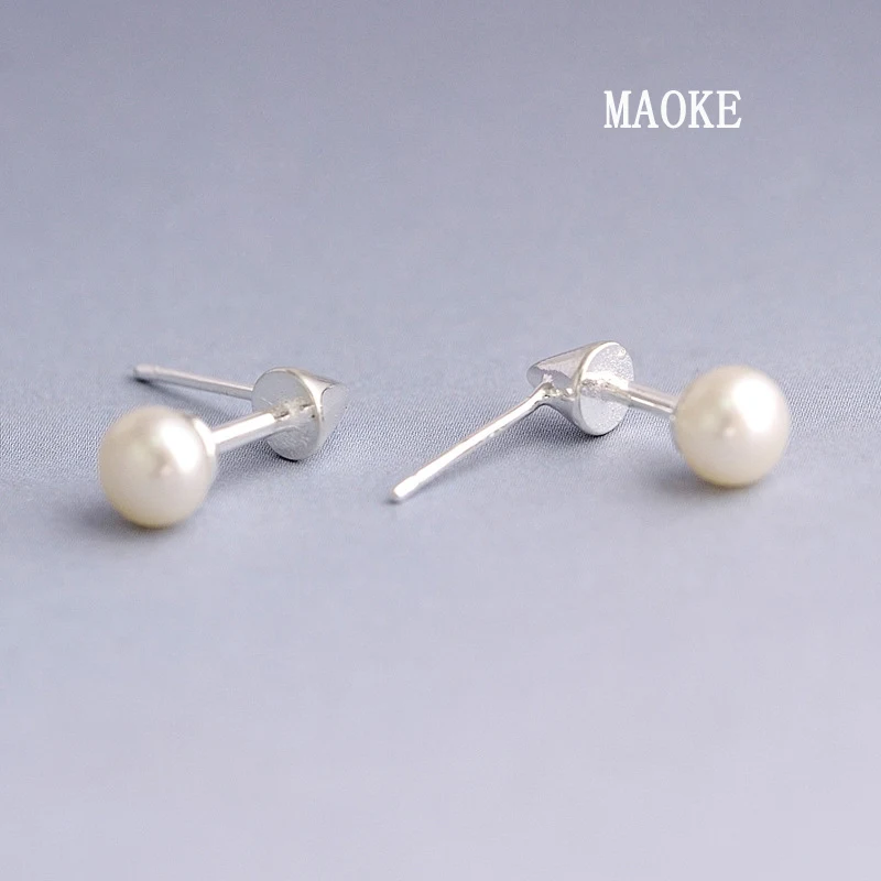 

Promotions Korean S925 Sterling SV Pearl Arrow Earrings Triangle Ear Studs Ear Jewelry Fashion Jewelry for Women's Gifts