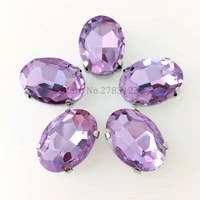 crystal violet oval sew on rhinestonehigh quality crystal glass silver bottom claw rhinestonediy apparel accessories