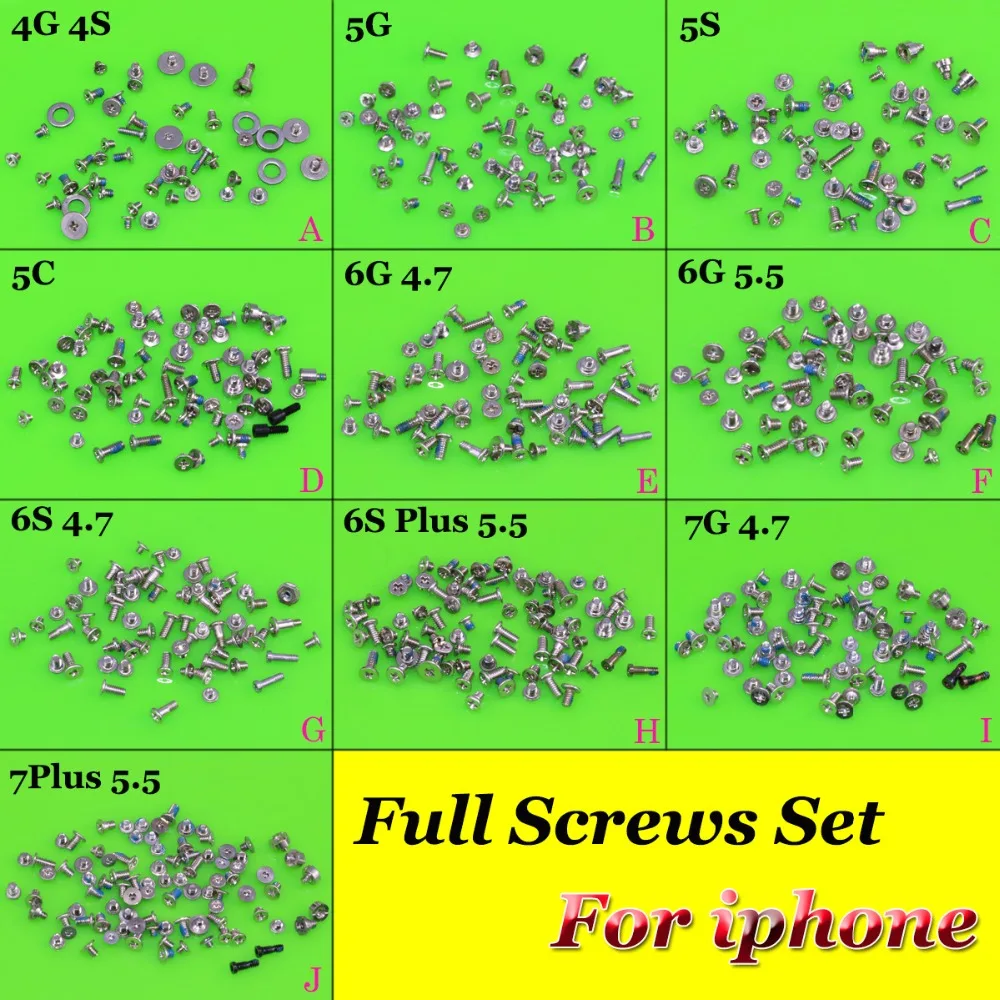 Полный комплект запасных винтов для iphone 7 7G PLUS 6 6s 5c5g|opening tools mobile phone|kit kitsreplacement screws |