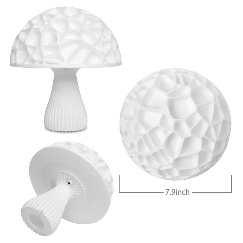 2019 New Arrival Rechargeable Mushroom Light 3D Print Moon Lamp Home Decor Creative Battery Powered Led Color Night | Лампы и