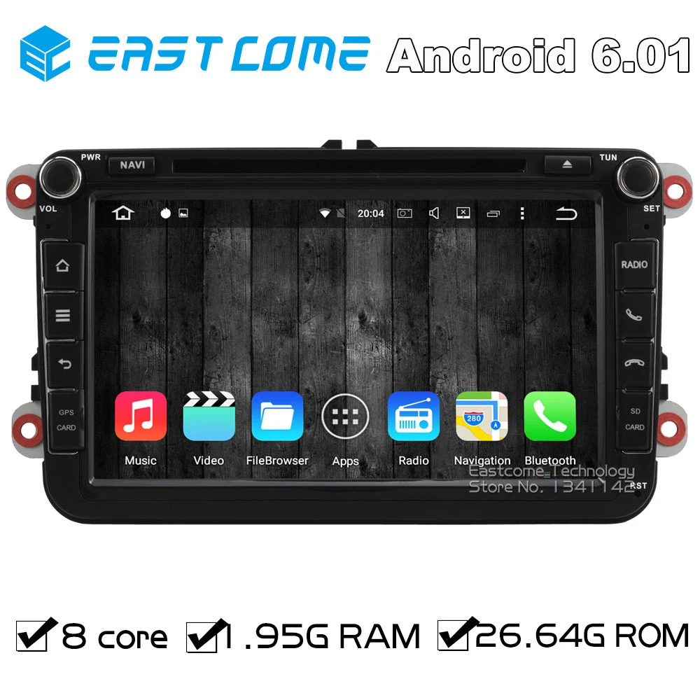 Octa Core 8 Android 6 01 автомобильный DVD для Volkswagen VW Polo Caddy Amarok Beetle Tiguan Golf 4 5 с радио Bluetooth