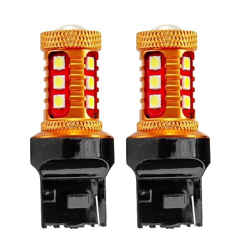 2 шт. T20 7440 W21W WY21W супер яркая 1000LM 15 SMD 3030 светодиодный ная желтая лампа поворота