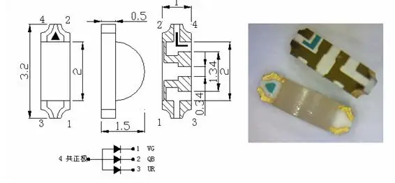 1000 шт рассеянный вид сбоку smd 1204 1206 rgb led диод|Подвесные лампочки| |