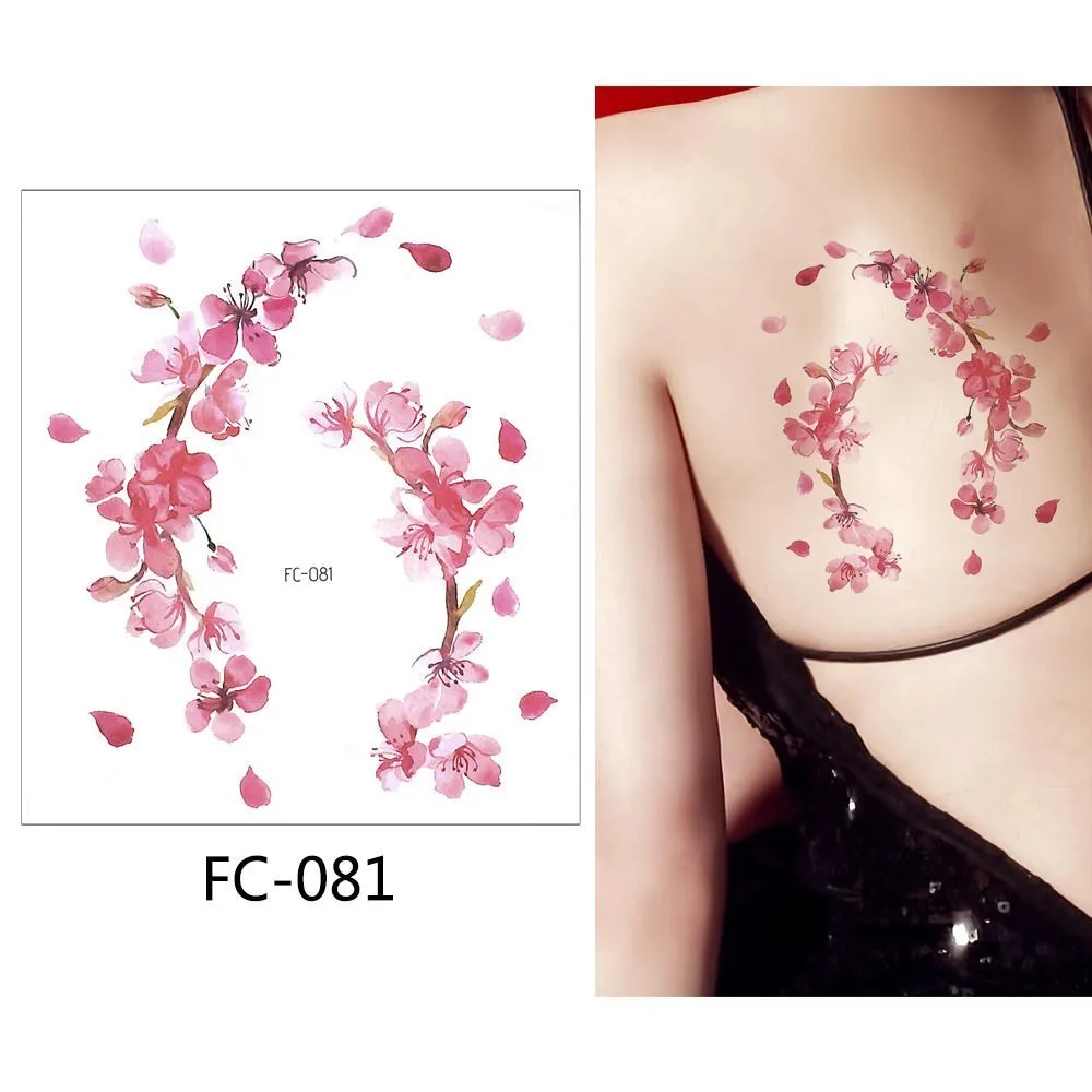 FC-081 Яркие 1 лист, цветные Временные татуировки, наклейки, Горячие Поддельные татуировки, цветок, флеш-тату, водонепроницаемые, маленькие, боди-арт, для мужчин и женщин - Цвет: FC-081