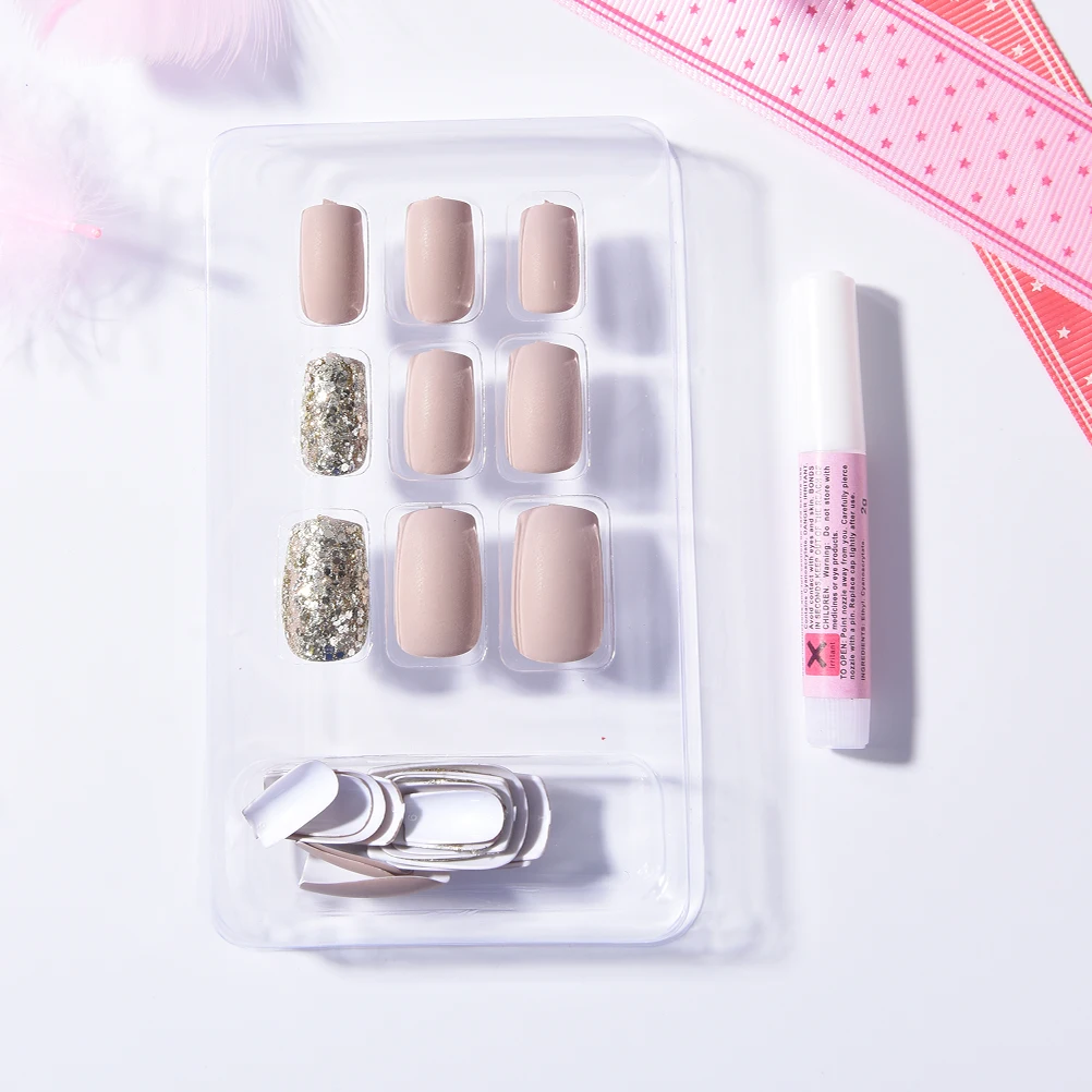 24 шт накладные ногти французский Bling прозрачные искусственные DIY Поддельные УФ