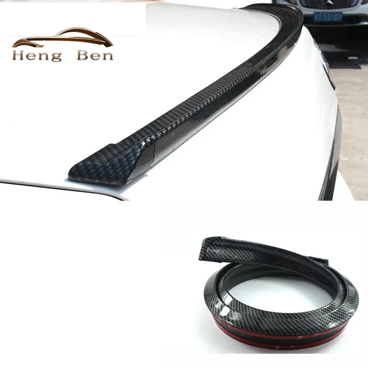 

HB 1.5M Rubber Carbon Fiber Rear Spoiler Wing or Roof Spoiler Wing Trim JDM Style Universal Ducktail Rear Protector Easy Install