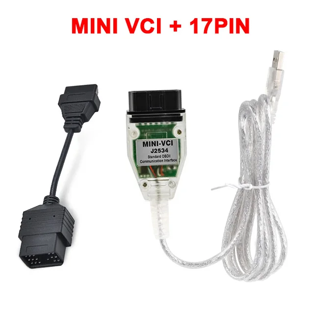 Mini vci with 17pin V13.00.022 мини VCI новейший obd2 интерфейс для TOYOTA TIS Techstream MINI-VCI FT232RQ чип FTDI чип J2534 OBDII диагностический кабель - Цвет: Mini vci with 17pin
