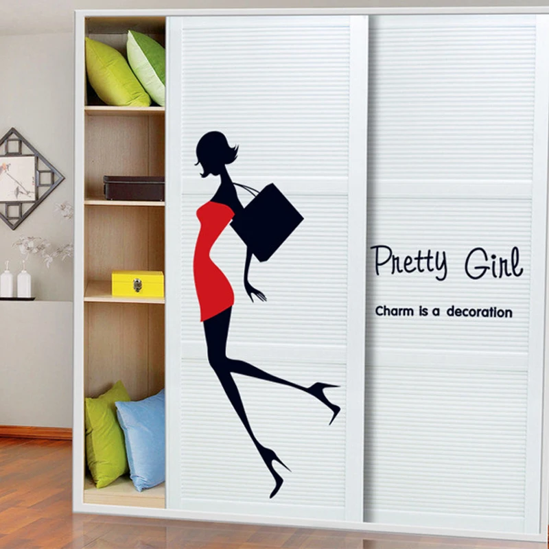 3d обои мода Девушка Pattern стикер спальня гостиная шкаф магазин гардероб девушка