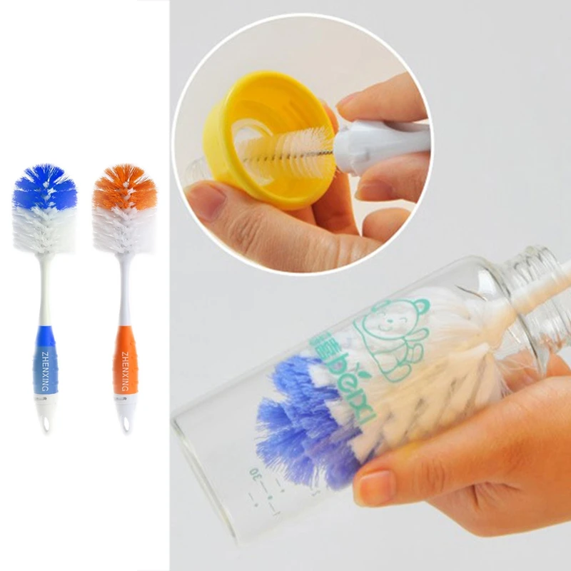 2 in 1 Baby Kids Cleaning Milk Feed Bottle Nipple Pacifier Tube Brush | Мать и ребенок