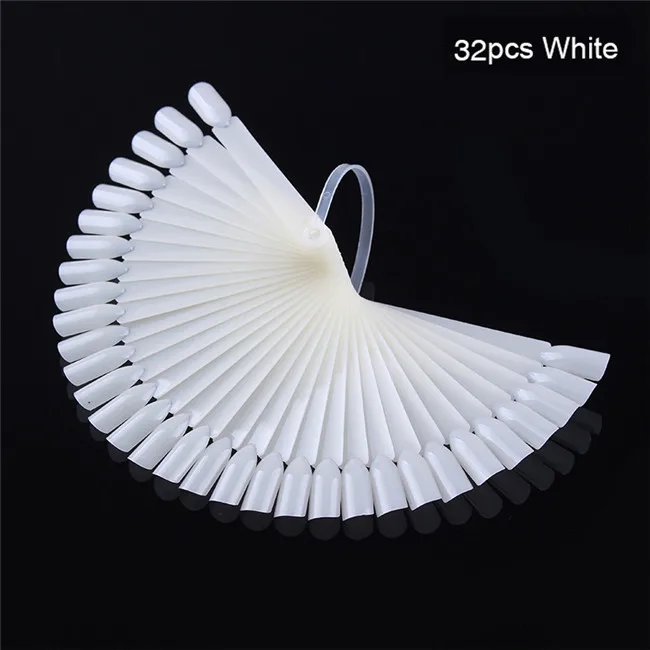 White-32Pcs 240 шт перфорированные накладные ногти длинные прозрачные черные Полное покрытие накладные ногти салон Советы Маникюр Практика Дисплей инструменты - Цвет: White-32Pcs