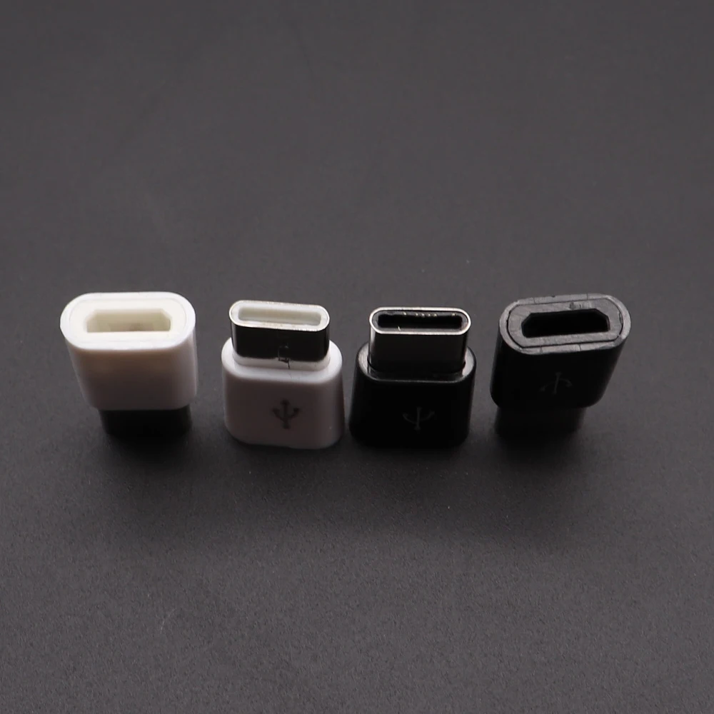 TingDong 10 шт./лот USB 3 1 Type C штекер к Micro гнездовой адаптер Конвертер Разъем черно