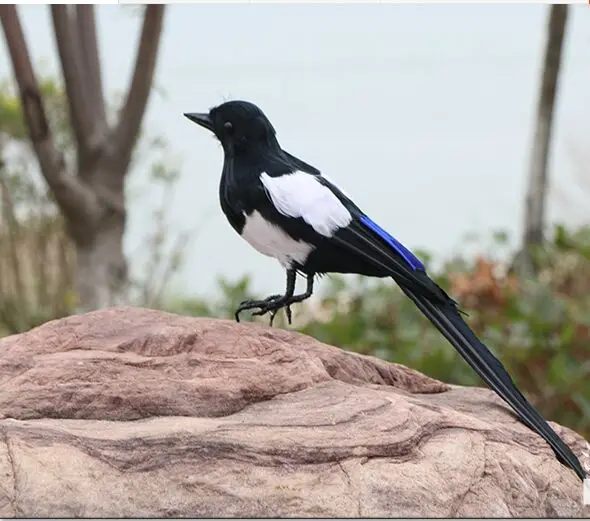 real life toy bird feathers magpie large 45cm vivid model handicraft home garden Decoration props gift h0985 | Игрушки и хобби