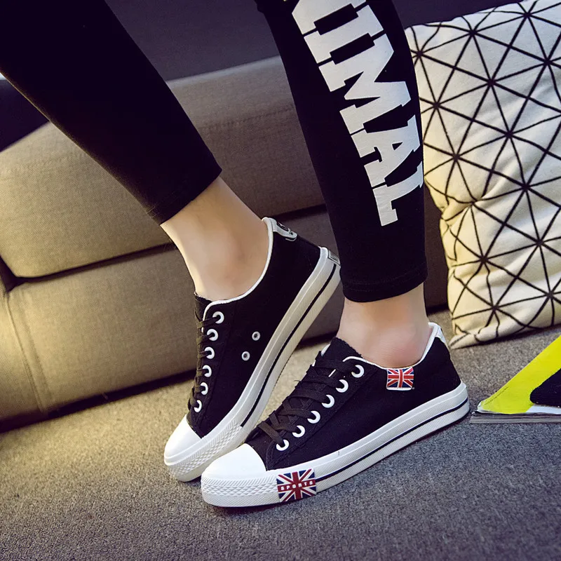 New style rice flag white canvas shoes casual beef tendon bottom men's student | Обувь
