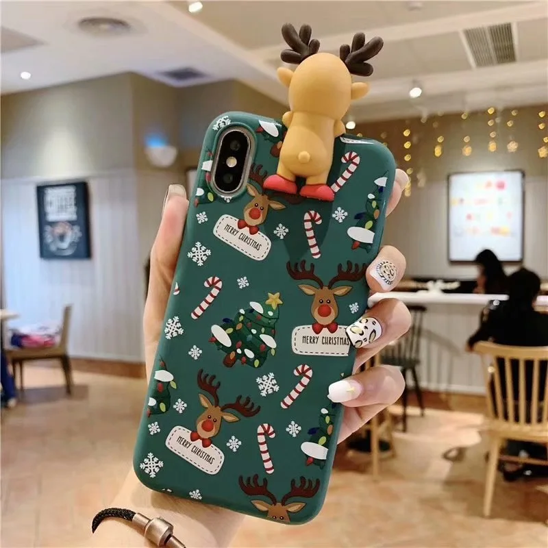 MOLIKE чехол для iPhone X XR XS MAX S 6 s 7 8 плюс милый мультфильм Рождество Мягкий ТПУ