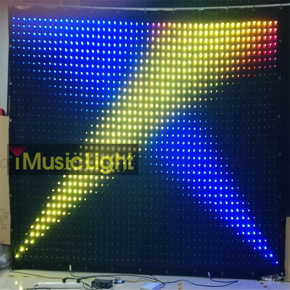P6CM 2M * 3M Поддержка управления освещением Madrix LED гибкий экран Led Vision занавес видео