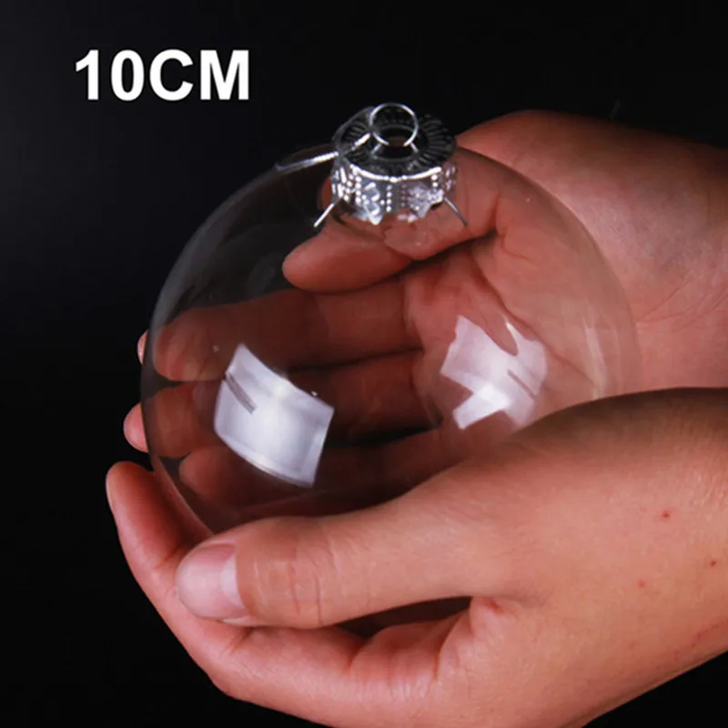 100 шт. оптовая продажа 8 см 10 DIY Paintable Небьющийся Прозрачный Рождественский Бал
