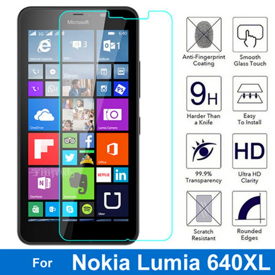 Закаленное Стекло для Nokia Microsoft Lumia 640XL N640XL 9 H 0.26 мм ультратонких Премиум Экран