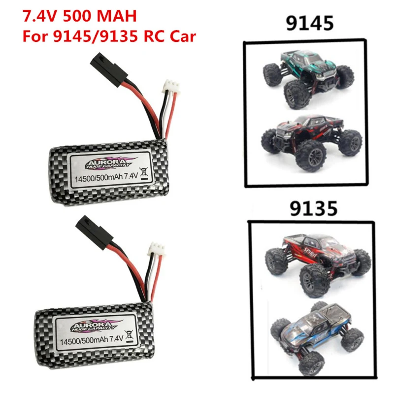

2PCS 3PCS 4PCS 7.4V 500MAH Battery For 9145 9135 Stunt Racing Drift RC Monster Truck Car Spare Parts