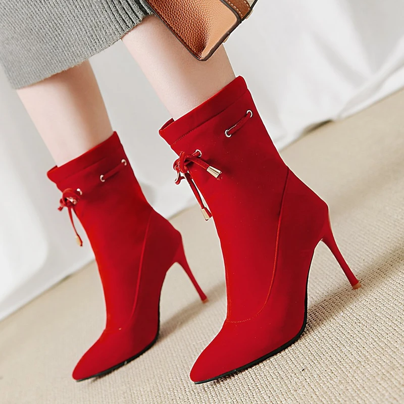 S. Romance/2018 г. Женские ботинки большие размеры 34 43 ботильоны на высоком тонком