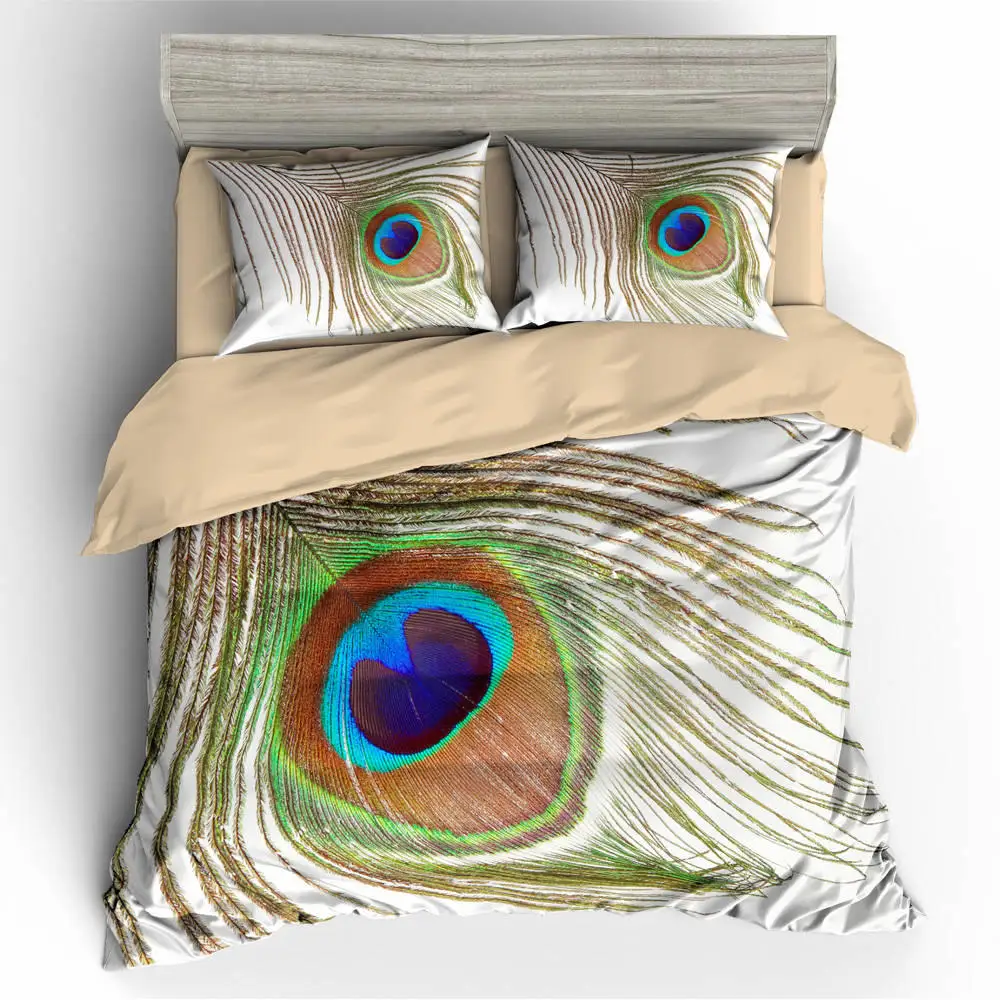 

Thumbedding Animal Bedding Set Peacock Cartoon 3D Duvet Cover Set King Size Twin Full Queen King Decorative Bed set