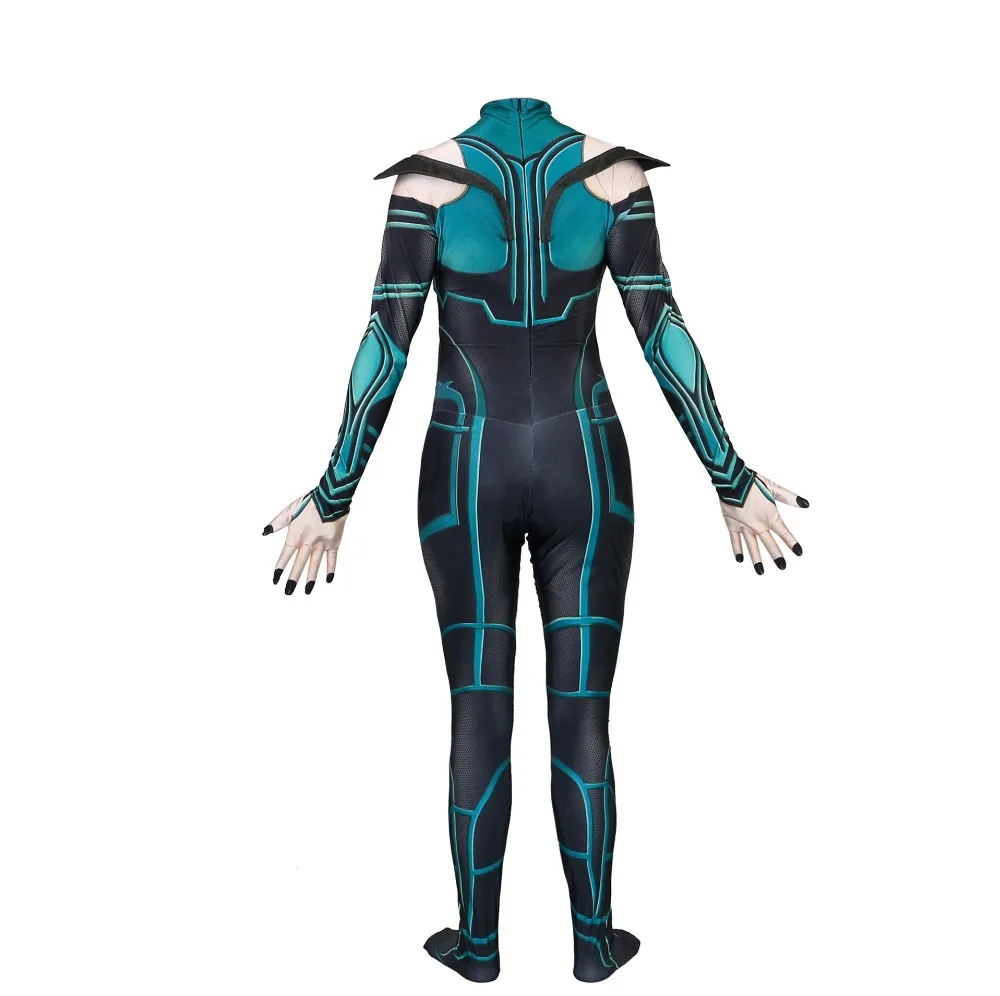 ETEBAS Hela Cosplay Costume Thor Ragnarok Bodysuit Halloween Spandex Lycra Zentai Suit Jumpsuits For Women Girls | Тематическая