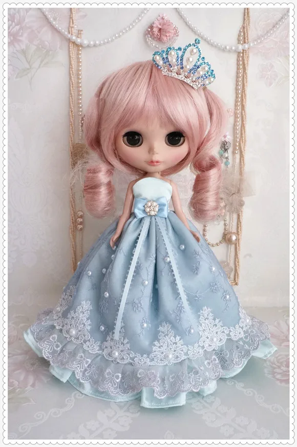 Ручной работы DIY 1/6 blyth Кукла одежда модные куклы кружевные аксессуары платье +