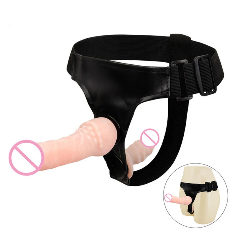 Lesbian Strapon Double Dildo Strap on Harness Super Soft Silicone Dong Realistic Penis Sex Toys for Woman Product | Красота и