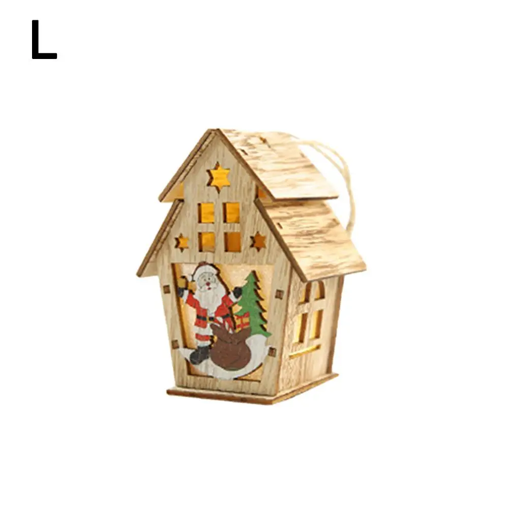 Noroomaknet 2019 Рождественская деревянная отделка кабина с подсветкой украшение для