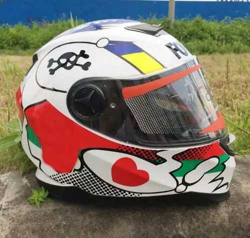 Высококачественный гоночный мужской белый мотоциклетный шлем Rossi mn|white motorcycle