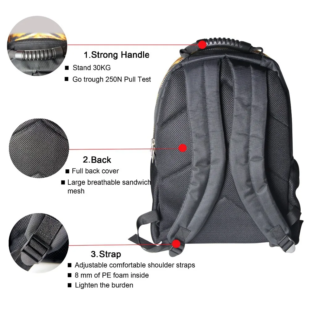 

FORUDESIGNS Animal Felt Backpack Men's 3D Elephant Print Backpack for School Boys,Casual College Student Laptop Backpack Mochila