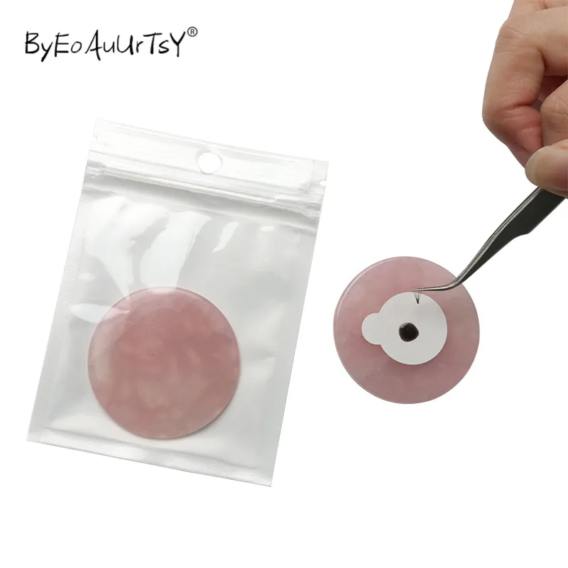 

1/3pcs Round Pink Jade Stone Glue Adhesive Pallet Pad Holder for Eyelashes Extension Glue Pallet Stand Holder Makeup Tool