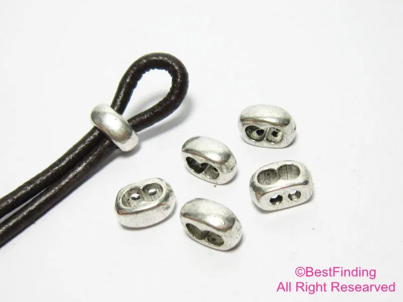 

3mm Double strands leather sliders Separator beads 3mm leather findings RS15