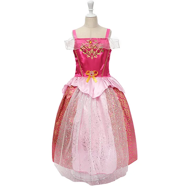 Aurora Dress Платье принцессы Рапунцель для девочек; Детские платья; летние платья Белоснежки для костюмированной вечеринки; платья Спящей красавицы Авроры для детей - Цвет: Aurora Dress