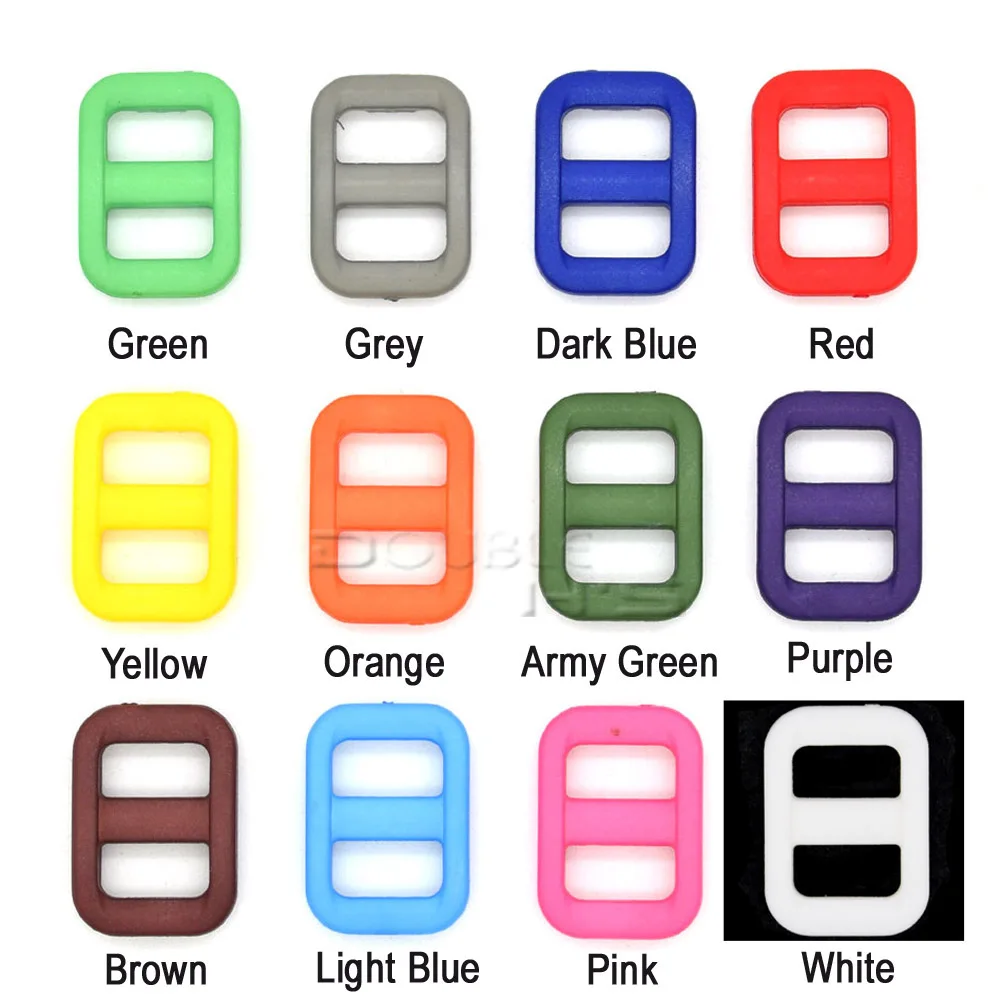 50pcs/lot 3/8&quot Plastic Slider Tri Glide Adjust Buckles For Dog Collar Harness Backpack Straps Webbing 10.5mm | Дом и сад