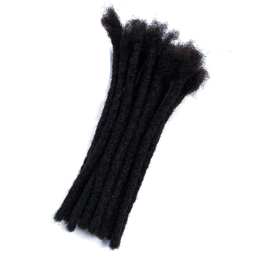YONNA 100% Human Hair Microlocks Sisterlocks Dreadlocks Hair Extensions 40Locs Full Handmade Off Black Color (0.4cm Width)