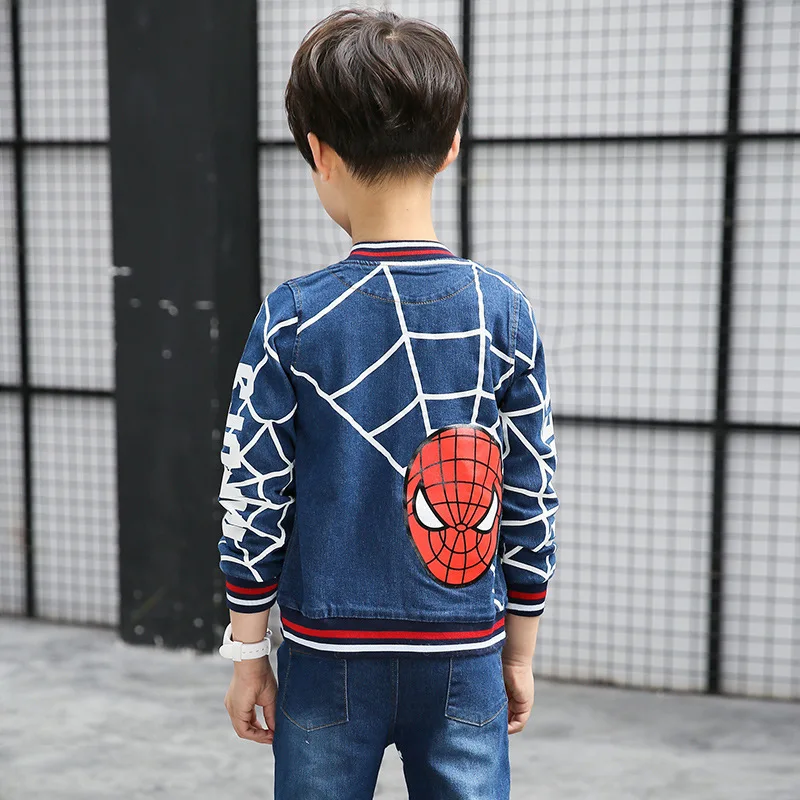 2017 Autumn Spiderman Boys Outwear Suits Spring Cartoon Boy Clothes Set Warm 3pcs Children Clothing Kids Cowboy Costumes | Детская