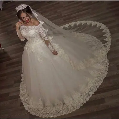 

Ryanth Vestido De Noiva 2019 Cheap long Sleeves Lace Ball Gown Wedding Dress Lace Up Back Wedding Gowns Robe de mariage