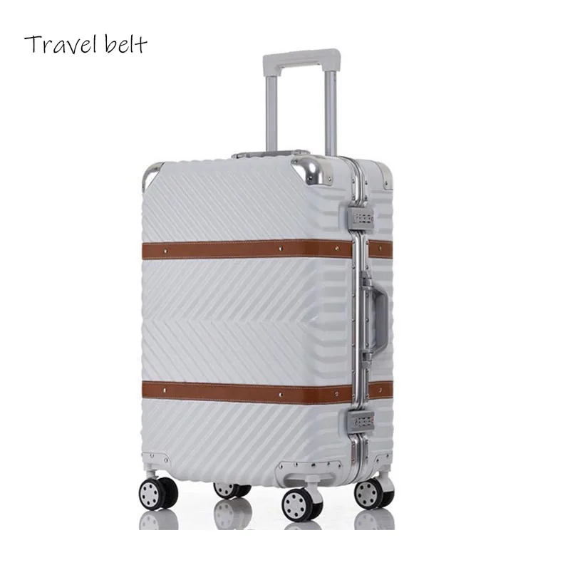 Travel Belt 100% aluminum frame 20/24/29 inch Rolling Luggage Spinner Fashion brand Suitcase Wheels Women men password Trolley | Багаж и
