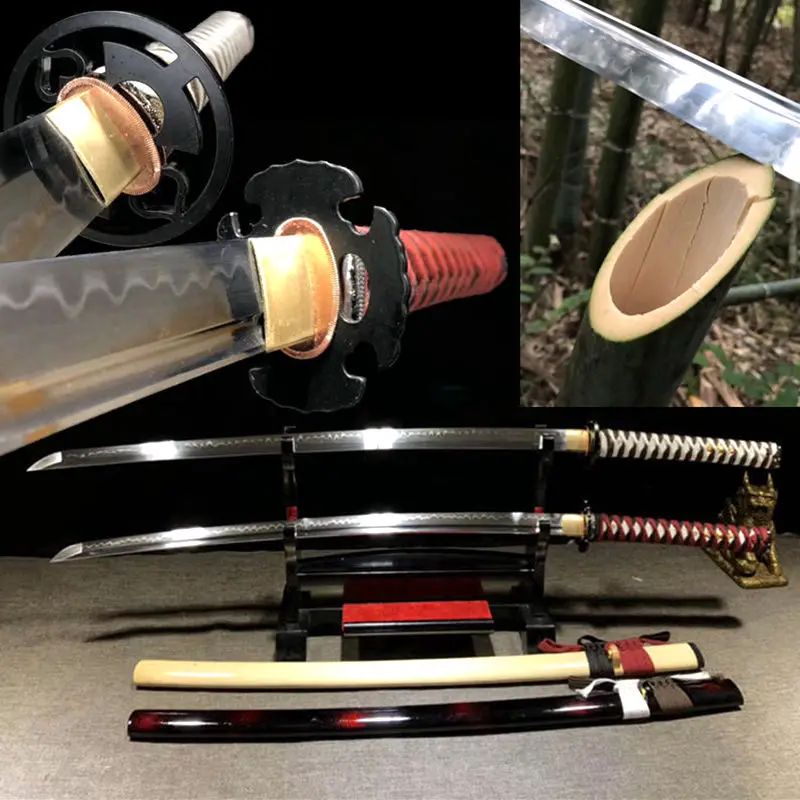 Железный Tsuba * самурайский меч T10 стальная глина закаленная Настоящая японская