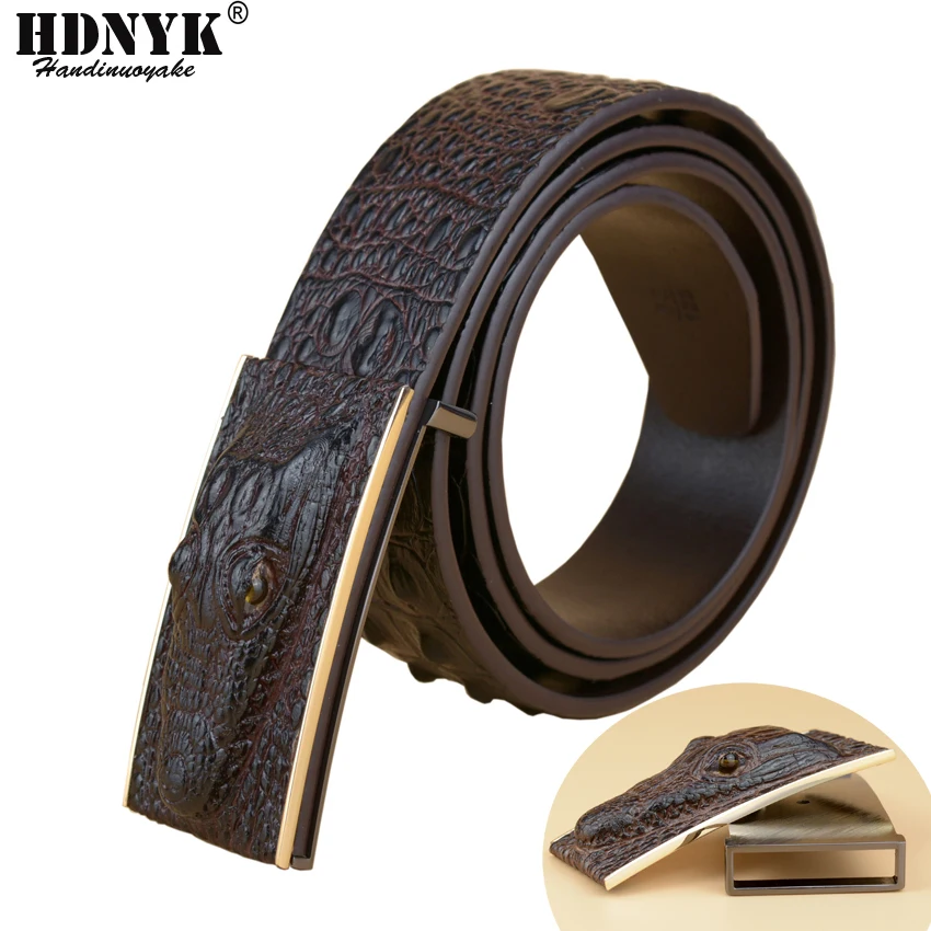 Мужской ремень Three-di из кожи аллигатора с текстурой под крокодиловую кожу |