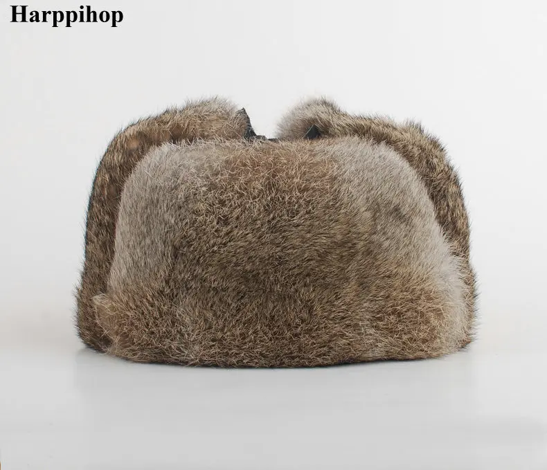 Высококачественные мужские зимние шапки из 100% натурального кроличьего меха