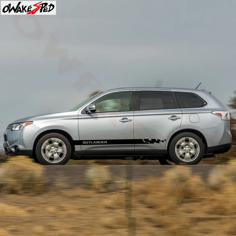 Автомобильная наклейка s для Mitsubishi Outlander стильная Автомобильная боковая юбка декоративная наклейка виниловая наклейка в полоску аксессуары для укладки наклейки