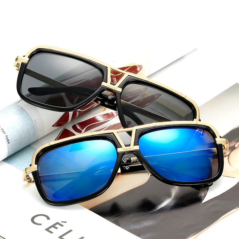 

Men's Sunglasses New Big Frame Goggle Summer Style Brand Design Sun Glasses Gafas De Sol UV400 O118