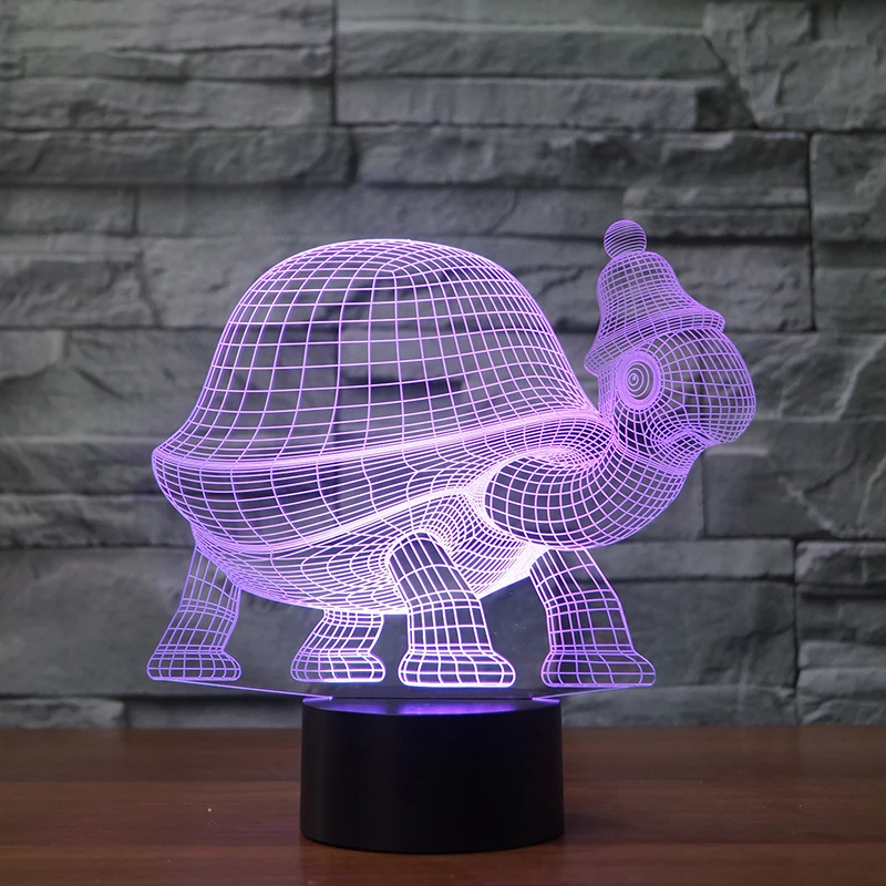 

7 Color LED Cute Tortoise Acrylic 3D Night Light USB Touch Animal Table Lamp For Kids Xmas Gift