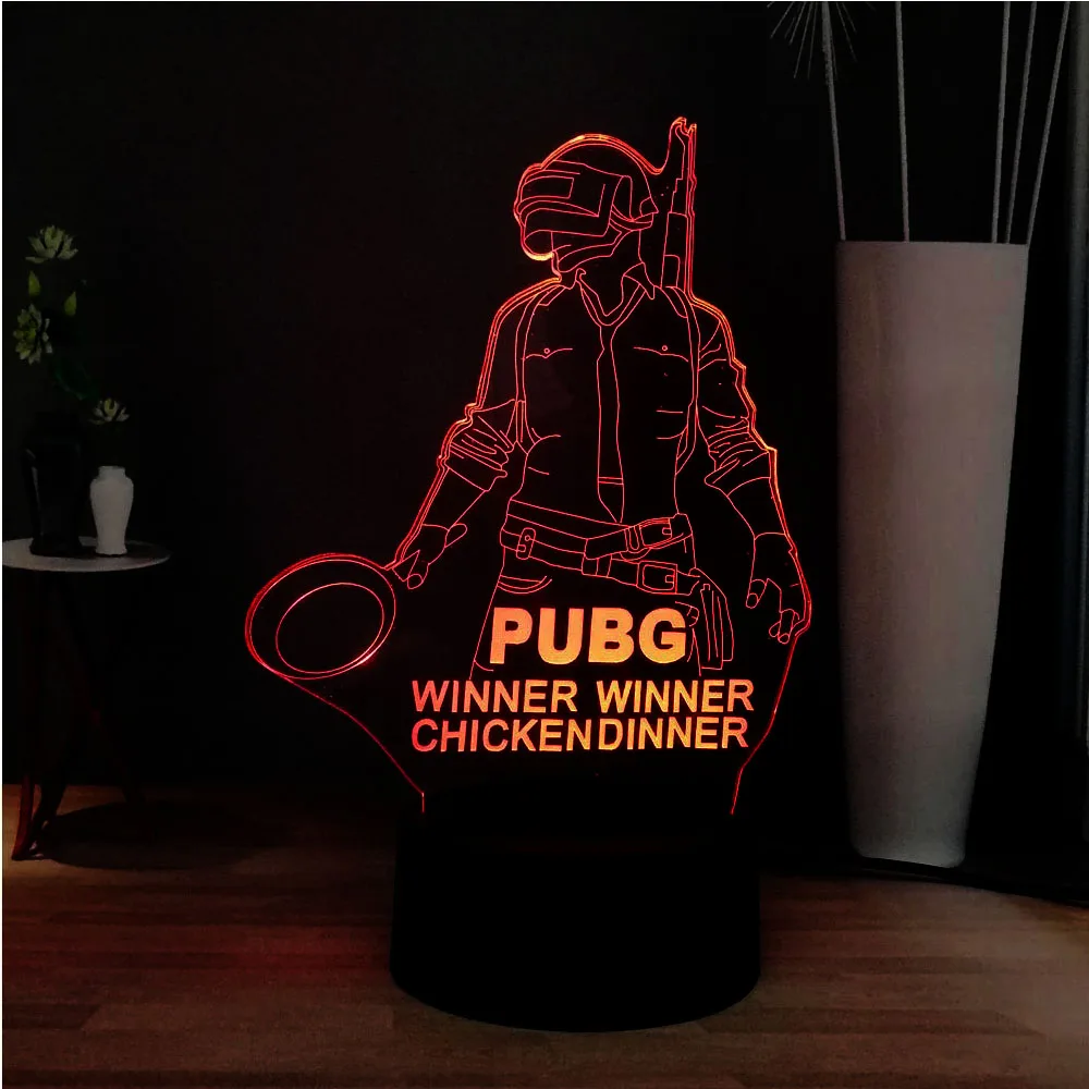 3D иллюзия Лампа игра PUBG Темный Voyager фор ночной серии светодиодный ночной прикроватный ночник украшение праздничный подарок