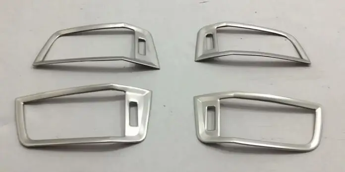 Stainless steel Автостайлинг кузова Внутренняя крышка Левая Правая Отделка Передняя сторона Средний Кондиционер Выход вентиляционное отверстие 2 шт. для Skoda Karoq - Название цвета: Stainless steel