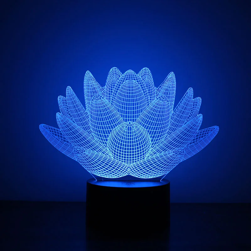 USB LED ночник для суккулентов прикроватный светильник 3D настольная лампа