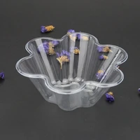 disposable clear plastic flower shape ice cream bowl coming with spoons ice cream packaging dessert shop supplies 100pcs dec369