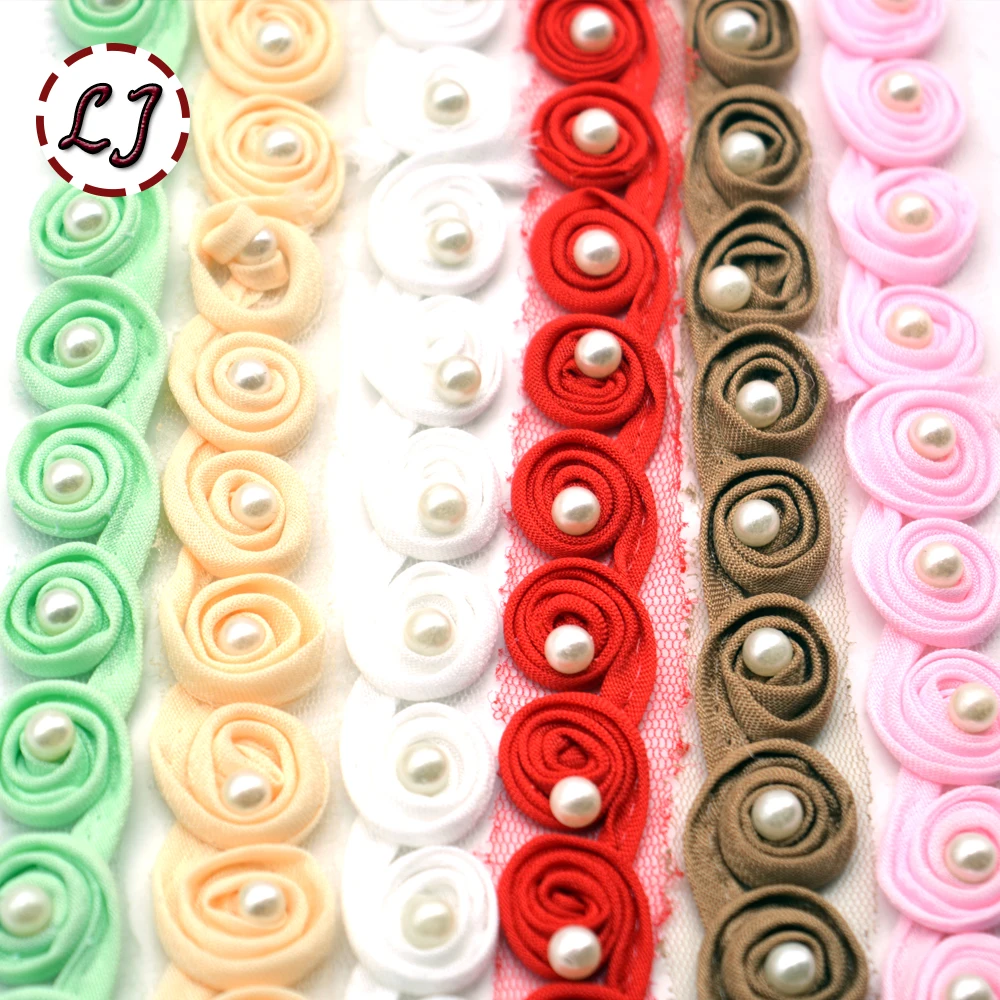 Новое поступление 1 ярд бисер кружевная ткань отделка лента Свадебное Ремесло