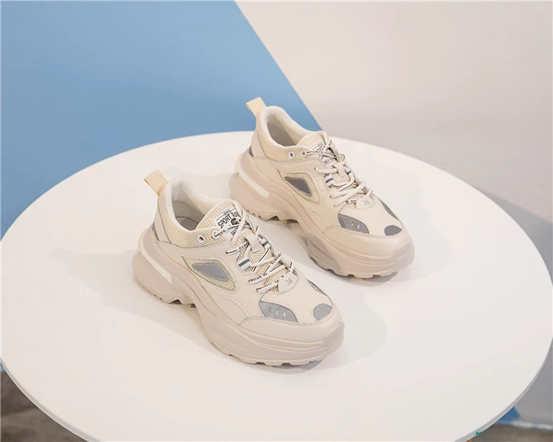 Jookrrix/Белая обувь; женские кроссовки на платформе; zapatos de mujer; коллекция года; сезон весна; натуральная кожа; chaussures femme; Женская обувь в стиле пэчворк